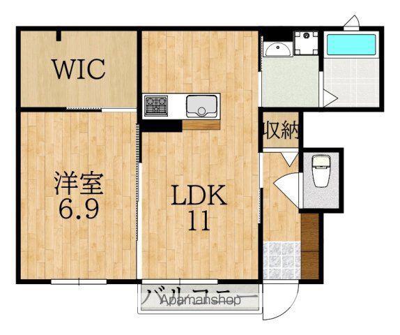 シャーメゾン三碓(1LDK/1階)の間取り写真