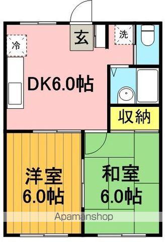 ノア郡山(2DK/2階)の間取り写真