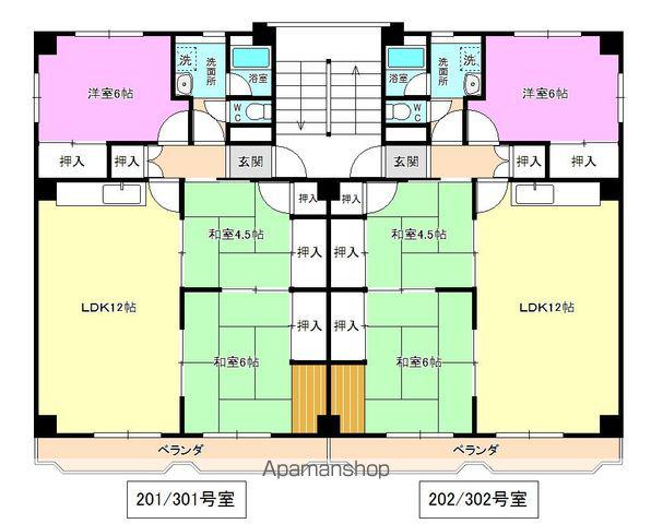 スカイマンション光(3LDK/3階)の間取り写真