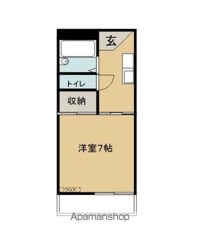 スカイヒルズMⅡ(1K/1階)の間取り写真