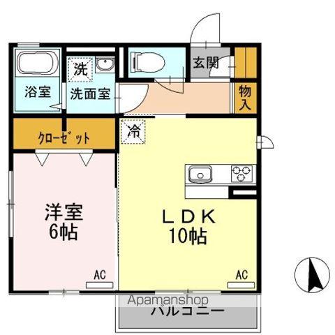 メゾンみつわ(1LDK/2階)の間取り写真
