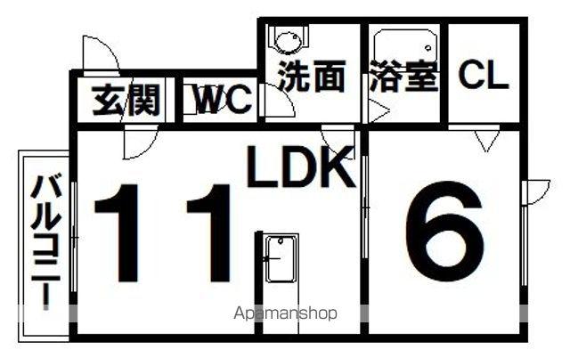 RUBYⅠ(1LDK/2階)の間取り写真