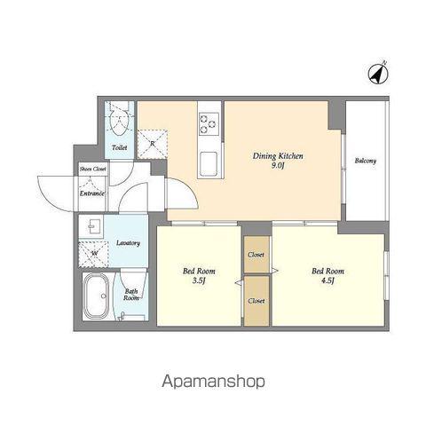 ドゥーエ曳舟2(2DK/4階)の間取り写真