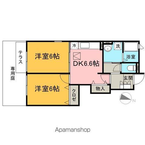 シュティルブリーゼ ノイ(2DK/1階)の間取り写真