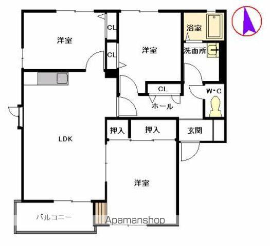 グリーンパーク96 B(3LDK/1階)の間取り写真