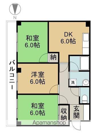 コーポエム1(3DK/4階)の間取り写真