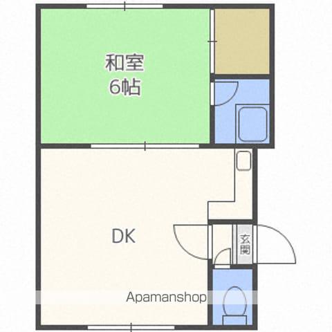 マンション十字(1DK/2階)の間取り写真