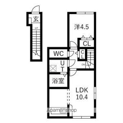KD小白川(1LDK/2階)の間取り写真