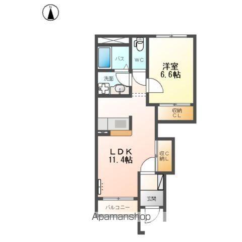 ツインハイツ・メロディーⅠ(1LDK/1階)の間取り写真