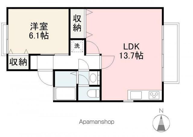 平石ハイツⅡ(1LDK/2階)の間取り写真