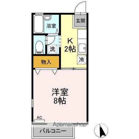 セザール昭和(1K/2階)の間取り写真