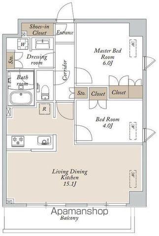 HF東尾久レジデンス(2LDK/5階)の間取り写真