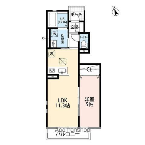 クレール PEARFIELDⅢ(1LDK/1階)の間取り写真