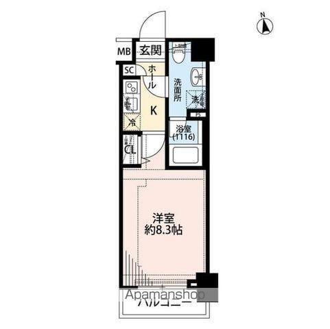 プレール・ドゥーク練馬中村橋(1K/5階)の間取り写真