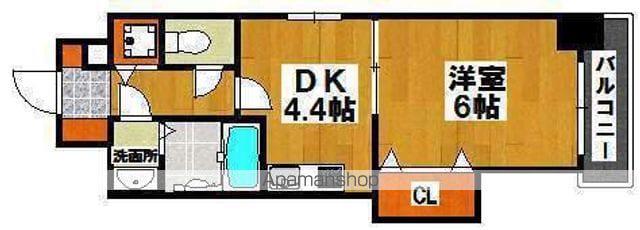 TKアンバーコート堺東Ⅱ(1DK/6階)の間取り写真