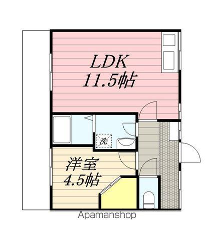 竹泉荘(1LDK/1階)の間取り写真