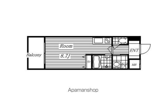 ラヴィアンローズ(ワンルーム/9階)の間取り写真