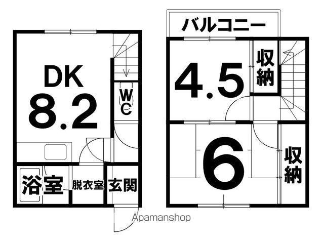 タウンハウス今井Ｂ(2DK)の間取り写真
