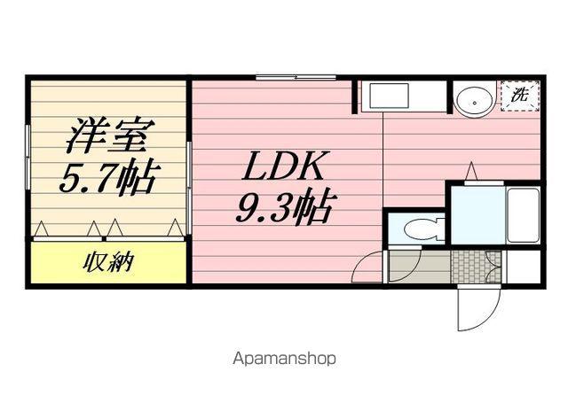 パトラス白石(1LDK/4階)の間取り写真