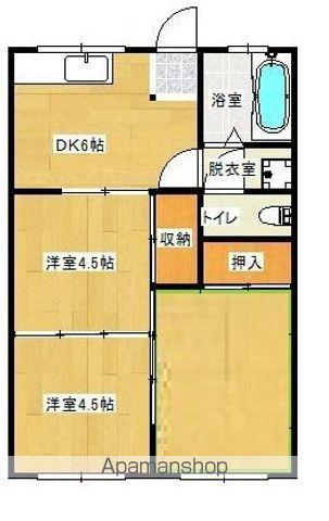 長友平四郎アパート(2DK/1階)の間取り写真