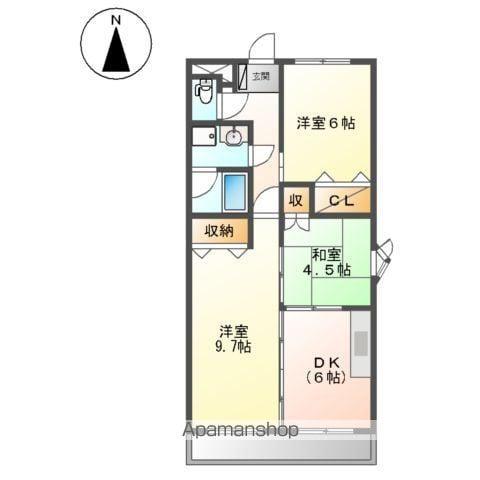 オークヴィレッヂ21 壱番館(3DK/2階)の間取り写真