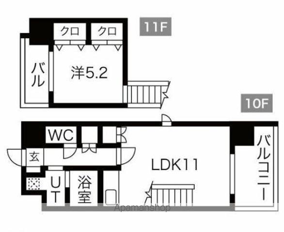 NEO JAPANESQUE出来町(1LDK/10階)の間取り写真