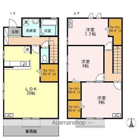 ピアチェーレ・Ｆ　Ａ棟(3LDK)の間取り写真