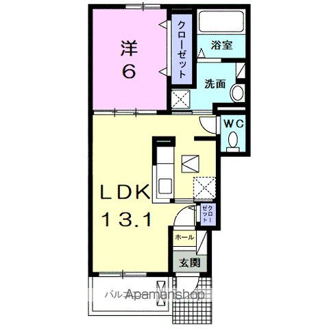 シャン・ノール ⅩⅩ(1LDK/1階)の間取り写真