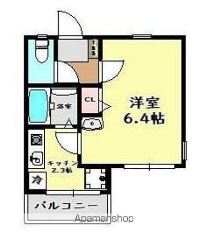 ロワール六浦壱番館(1K/2階)の間取り写真