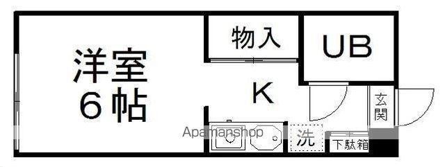 カーサ台原(1K/1階)の間取り写真