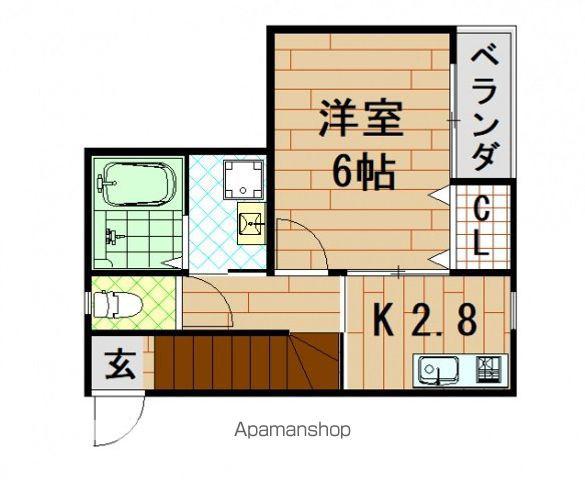 ユニクオーレ五日市Ⅰ(1K/2階)の間取り写真