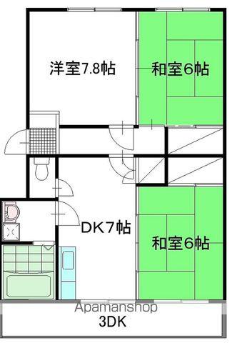 サンライズ松戸(3DK/2階)の間取り写真