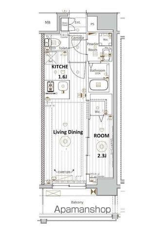 メイクスアート名古屋城西(1LDK/3階)の間取り写真