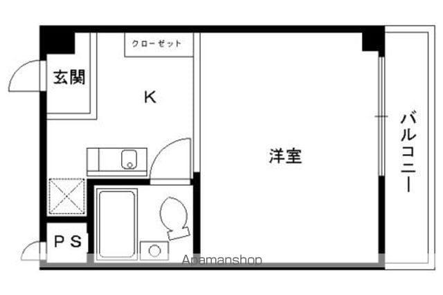 シャルトヤマハ(1K/2階)の間取り写真