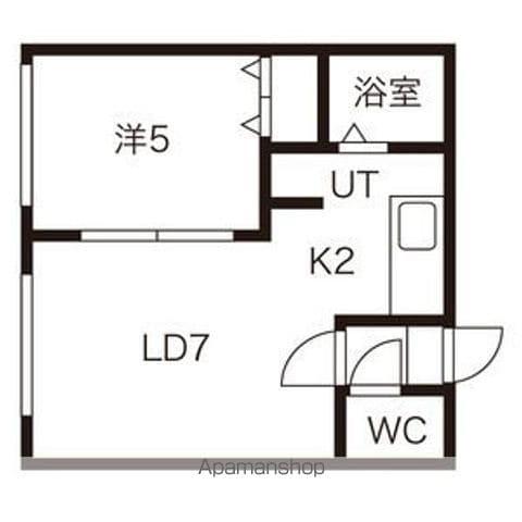 コンフォートライフⅡ(1DK/4階)の間取り写真