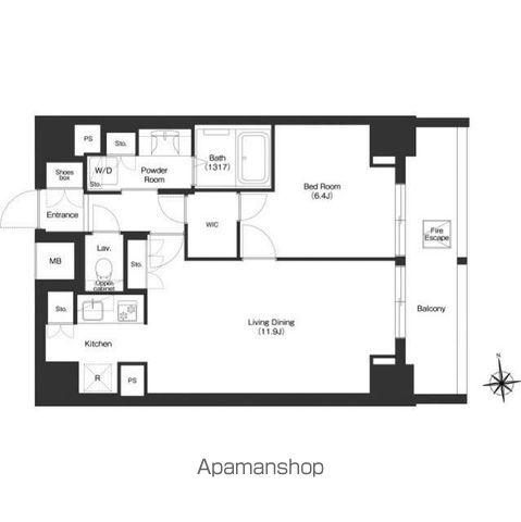 コンフォリア秋葉原ノース(1LDK/14階)の間取り写真