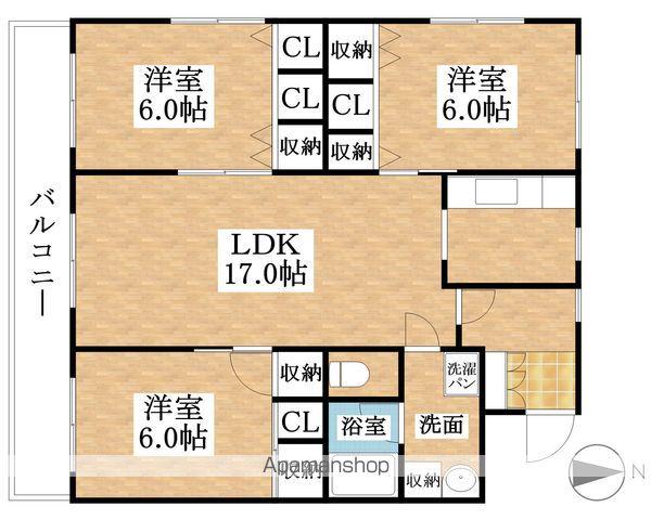 松崎パストラルコート(3LDK/3階)の間取り写真