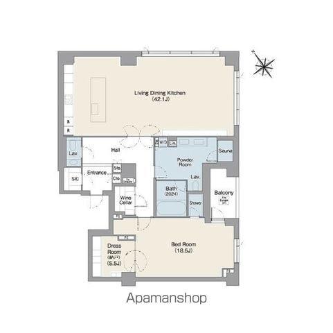 プレステージレジデンス白金台(1SLDK/1階)の間取り写真