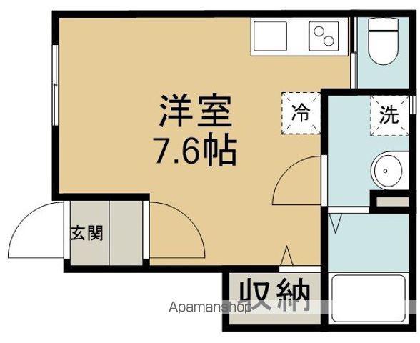 MQUARTO若葉Ⅱ(ワンルーム/1階)の間取り写真