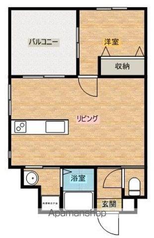 ソラーレ広島(1LDK/3階)の間取り写真