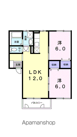 クレストール森松Ⅱ(2LDK/2階)の間取り写真