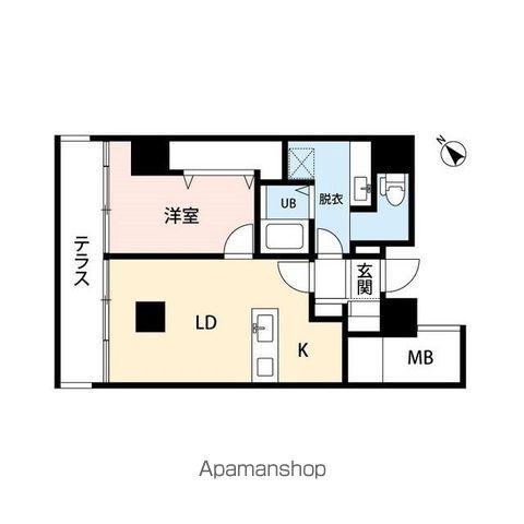 ザ・パーク1番堀(ワンルーム/4階)の間取り写真