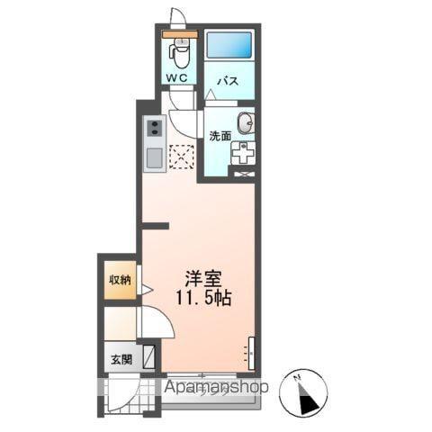 鹿島線 鹿島神宮駅 バス乗車時間：45分 柳堀バス停で下車 徒歩5分 2階建 築11年(1K/1階)の間取り写真