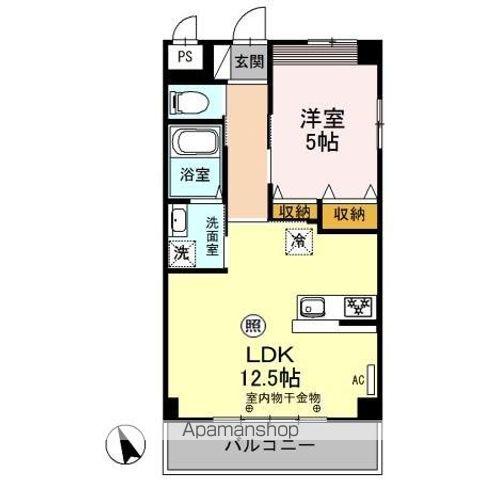 第一フラワーマンション弐番館(1LDK/2階)の間取り写真