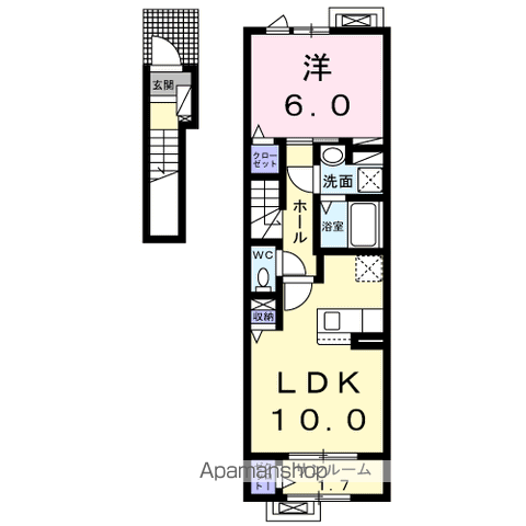 MAISON DE YK Ⅰ(1LDK/2階)の間取り写真