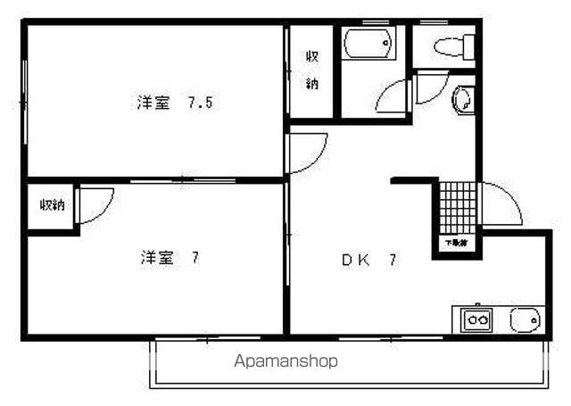 長浜マンション(2DK/3階)の間取り写真
