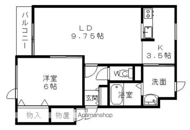 ノースフォレスト(1LDK/1階)の間取り写真