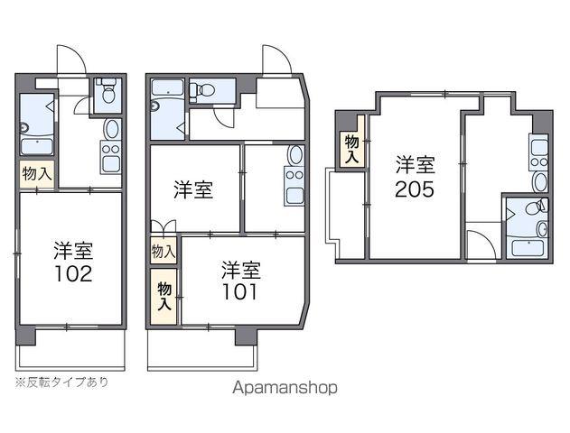 レオパレスエステート千舟(1K/2階)の間取り写真