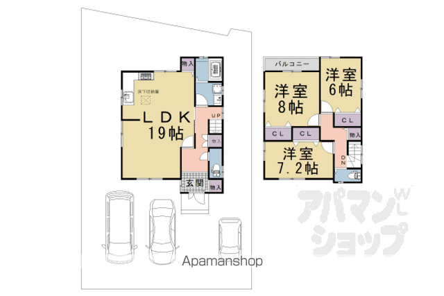 叡山電鉄 岩倉駅(京都) 徒歩30分 2階建 築6年(3LDK)の間取り写真