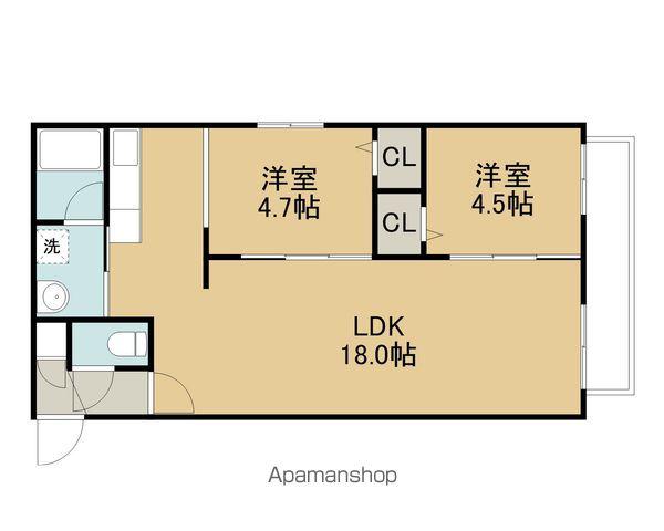 センチュリー信濃(2LDK/1階)の間取り写真